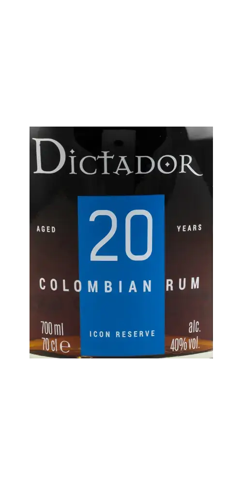 Dictador 20 Jahre Colombian Rum Icon Reserve, aus Kolumbien, 700ml, 40% vol, in edler Flasche.