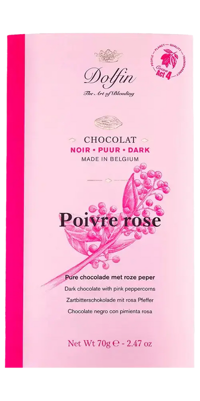 Dolfin - Zartbitterschokolade mit rosa Pfeffer