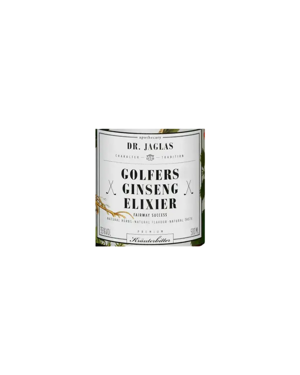 Ginseng-Elixier von Dr. Jaglas, ein bittersüßer Digestif aus über 30 Kräutern, ohne Farb- und Konservierungsstoffe.
