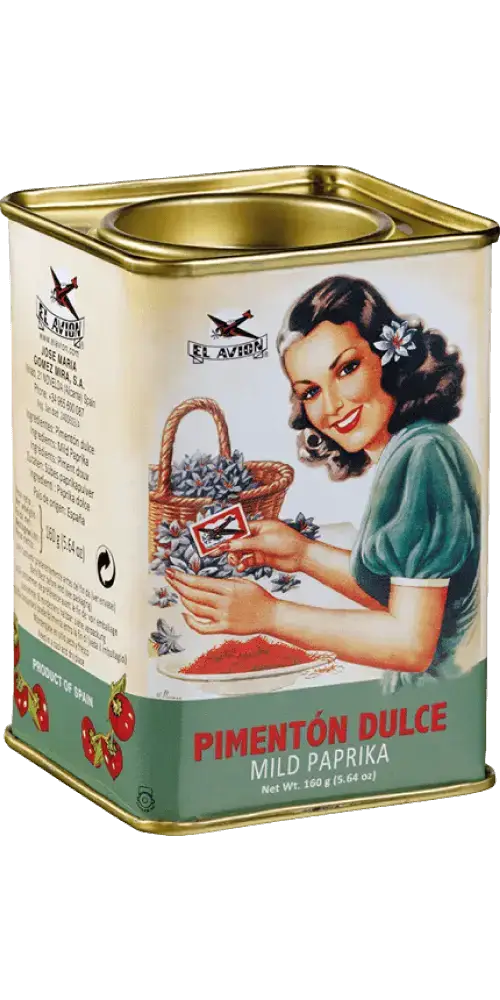 Feinkost Pimentón Dulce (Mild Paprika) von El Avion, hochwertige, rauchige Paprikagewürze aus Spanien.