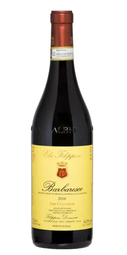 Elio Filippino Barbaresco San Cristoforo DOCG, italienischer Rotwein 2016 mit fruchtigen Aromen und 14,5 % Vol.