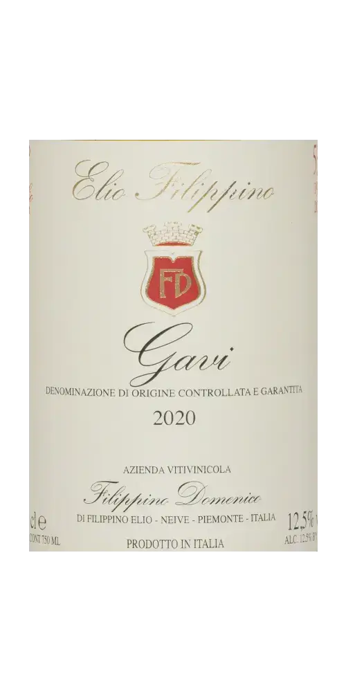 Gavi 2020 aus dem Piemont, frischer Weißwein mit Limetten- und Mirabellennoten und 12,5 % Vol.