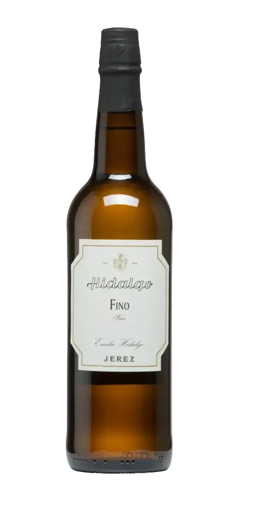 Emilio Hidalgo Fino Jerez Seco, trockener Sherry mit zarten Mandelaromen und 15 % Vol. aus Jerez-Xérès.