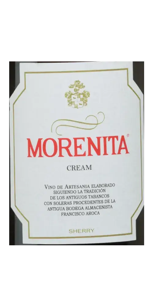 Morenita Cream, spanischer Sherry mit süßen Rosinennoten und 17 % Vol. aus Jerez.
