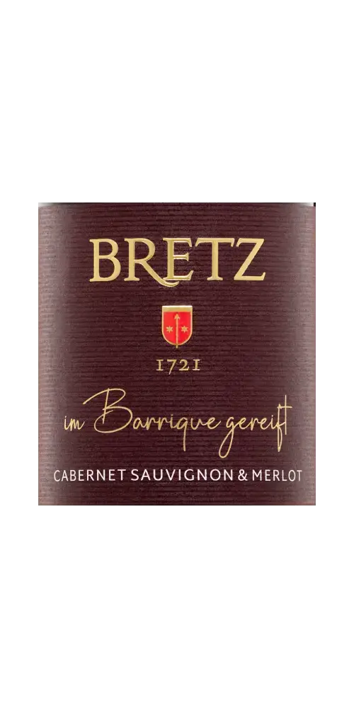 Bretz Cabernet Sauvignon & Merlot, eleganter Rotwein aus Deutschland, im Barrique gereift.