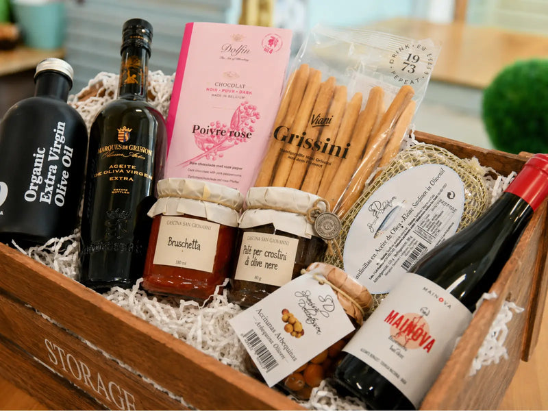 Feinkost-Geschenkkorb — italienische, spanische oder gemischte Auswahl