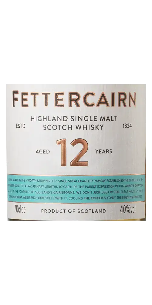 Schottischer Whisky Fettercairn 12 Jahre, Highland Single Malt, 700ml Flasche, hergestellt in Schottland, 40% vol.