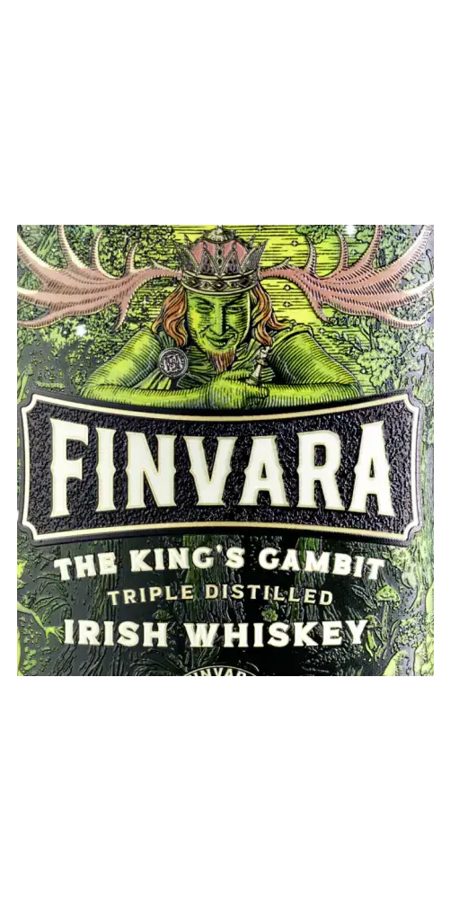 Irischer Whiskey Finvara The King's Gambit, dreifach destilliert mit reichhaltigen Aromen und komplexem Profil.