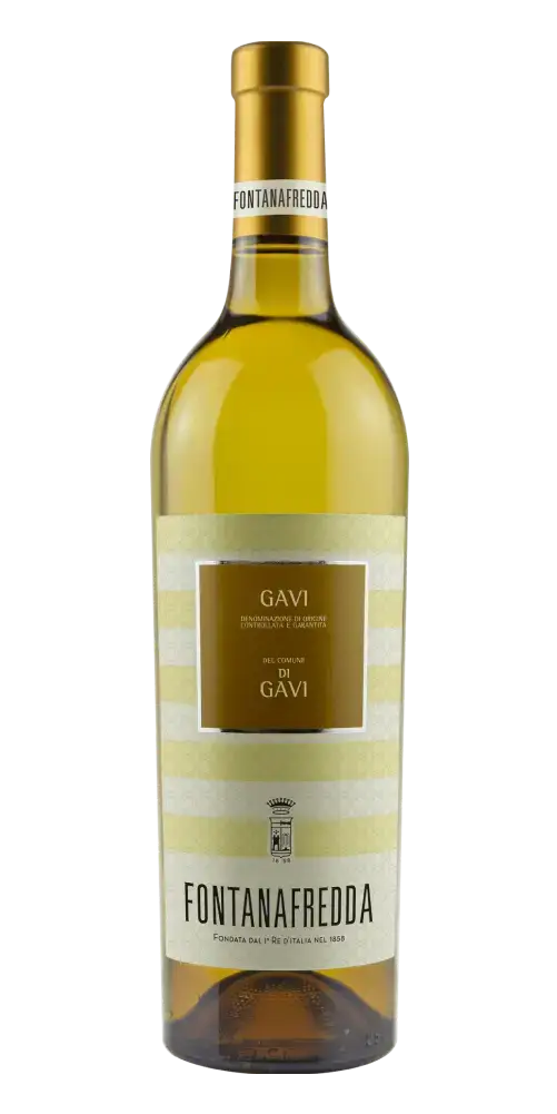 Fontanafredda, Weißwein aus Gavi, Rebsorte Cortese, frisch und lebendig.