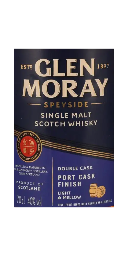 Schottischer Whisky Glen Moray Port Cask Finish, Single Malt aus der Speyside, 70cl, 40% Vol.