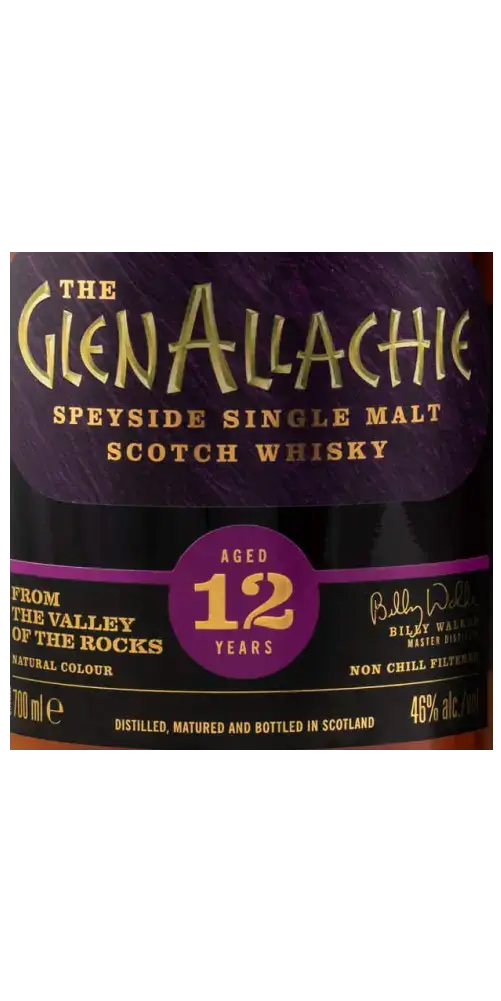 Schottischer Whisky GlenAllachie 12 Jahre, Speyside Single Malt mit Sherry-Noten, 700 ml Flasche.