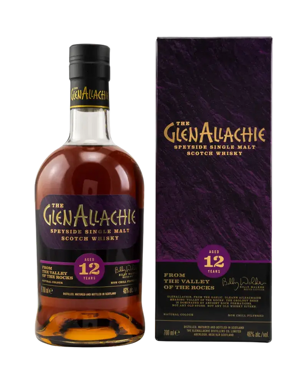 Schottischer Whisky GlenAllachie 12 Jahre, Speyside Single Malt, mit Sherry- und Honignoten, in Geschenkbox.