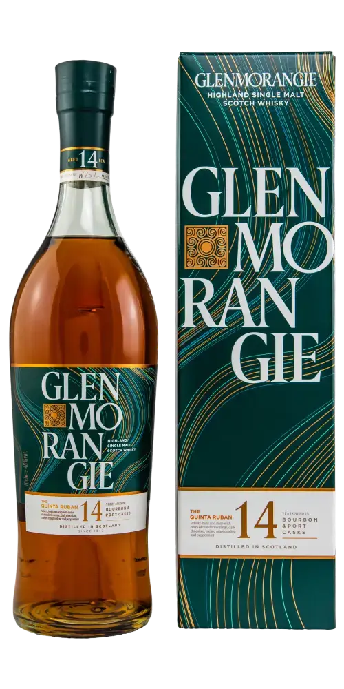 Schottischer Whisky Glenmorangie Quinta Ruban 14 Jahre, Single Malt aus Schottland, in der Geschenkbox.