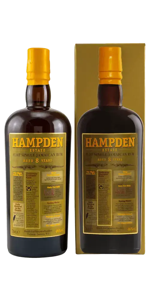 Hampden Estate Rum, 8 Jahre, jamaikanischer Rum in Geschenkbox, intensives Aroma aus Jamaika.