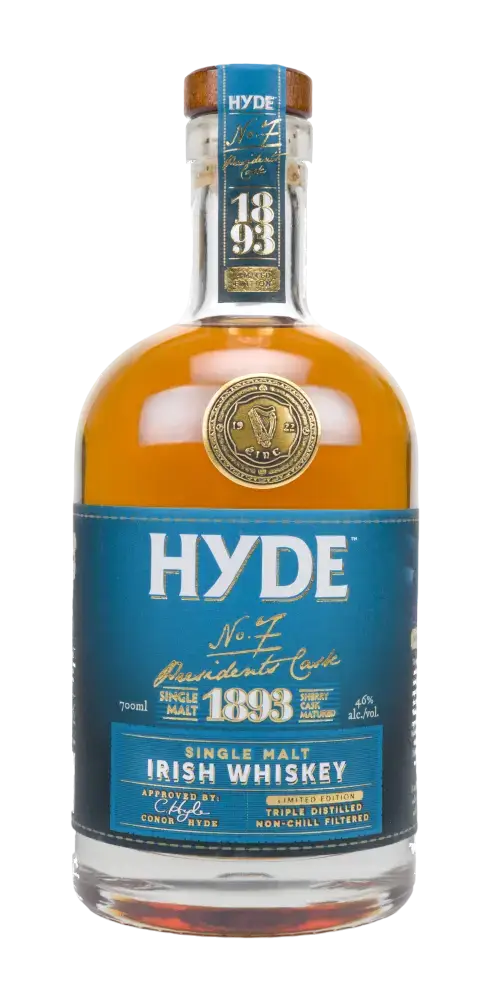Irischer Whiskey Hyde No. 7, Single Malt, 70cl, gereift in Oloroso-Sherry Fässern, traditionell destilliert.