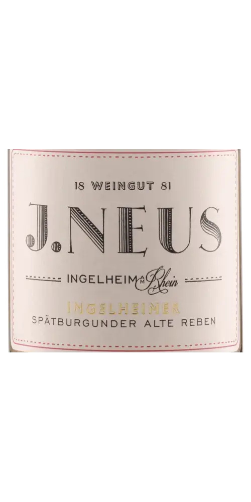 VDP.Weingut J. Neus, Spätburgunder, aus Ingelheim mit komplexen Aromen von dunklen Waldfrüchten.