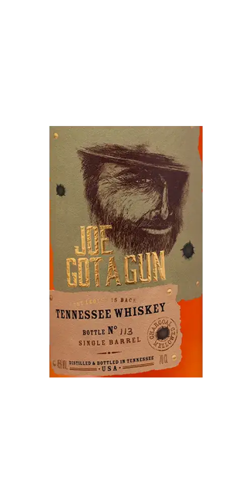 Amerikanischer Whiskey Joe Got A Gun, Tennessee Whiskey, Single Barrel, traditionelle Herstellung, 3 Jahre gereift