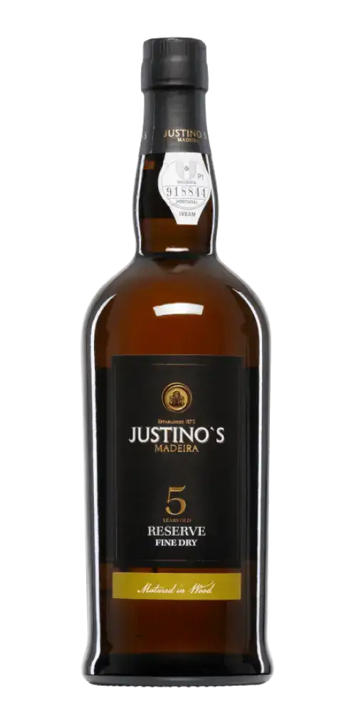 Justinos Madeira - Reserve Fine Dry, portugiesischer Wein mit feinen Trockenfruchtaromen und 5 Jahren Reife.