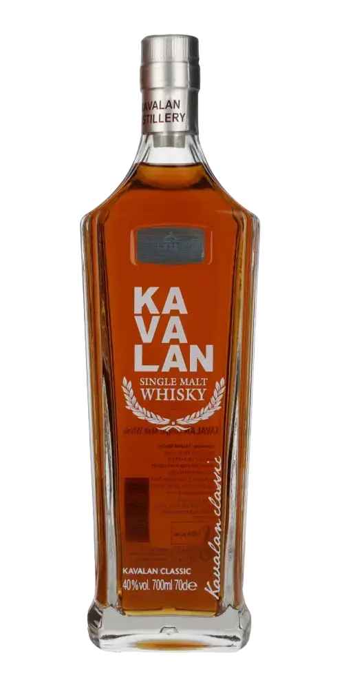 Taiwanesischer Whisky Kavalan Classic Single Malt in einer 700 ml Flasche mit außergewöhnlichen Aromen.