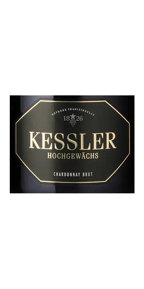 Kessler Hochgewächs Chardonnay Brut, eleganter Schaumwein mit Komplexität und feiner Perlage.