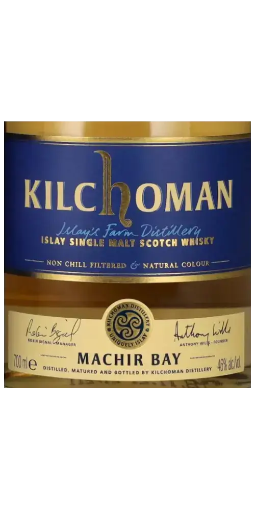 Schottischer Whisky Kilchoman Machir Bay, Islay Single Malt, 700ml, nicht kühlgefiltert, natürliche Farbe.