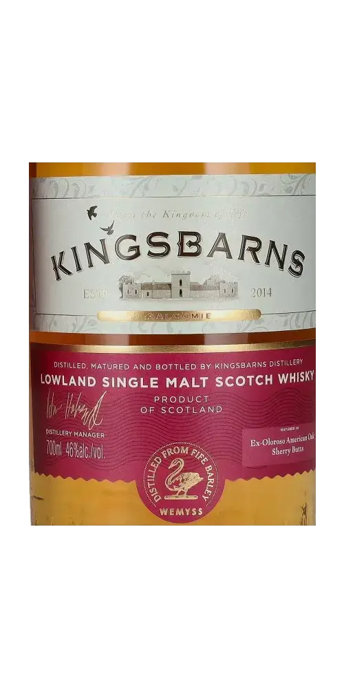 Schottischer Whisky Kingsbarns Balcomie Cask Strength, Lowland Single Malt aus Schottland, 700ml, Ex-Oloroso Sherry Butts.
