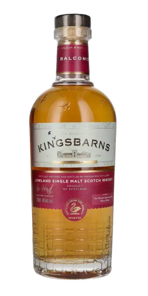 Schottischer Whisky Kingsbarns Balcomie, Lowland Single Malt, fruchtig, Cask Strength, abgefüllt in Schottland.
