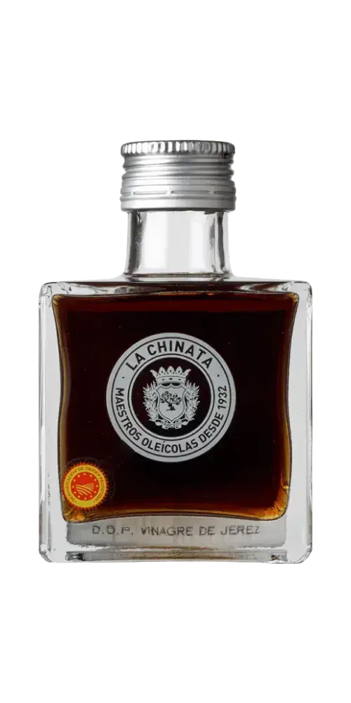 La Chinata Feinkost Vinagre de Jerez D.O. 100ml in eleganter Flasche für feine Salate und Vinaigrettes.