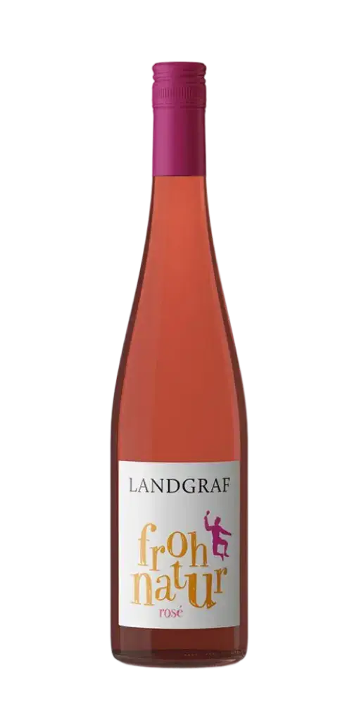 Weingut Landgraf Frohnatur Rosé, fruchtiger Roséwein aus Spätburgunder und Merlot mit feinen kupferfarbenen Reflexen.