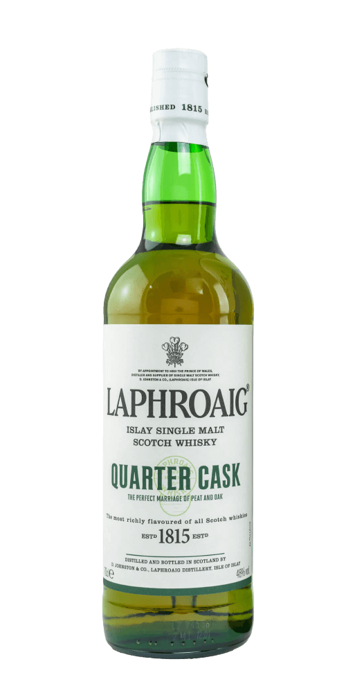 schottischer Whisky Laphroaig Quarter Cask, Islay Single Malt, rauchig mit Vanille- und Kokosnussnoten