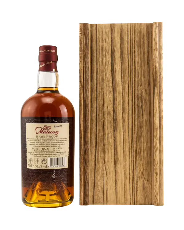 Rum Malecon Rare Proof 50,5% aus Panama in Holzbox, komplexes Aroma, für fortgeschrittene Genießer.