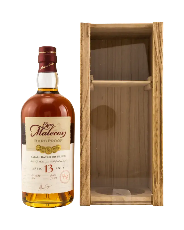 Rum Malecon Rare Proof 50,5% aus Panama, 13 Jahre gereift, in edler Holzbox, für Experten geeignet.