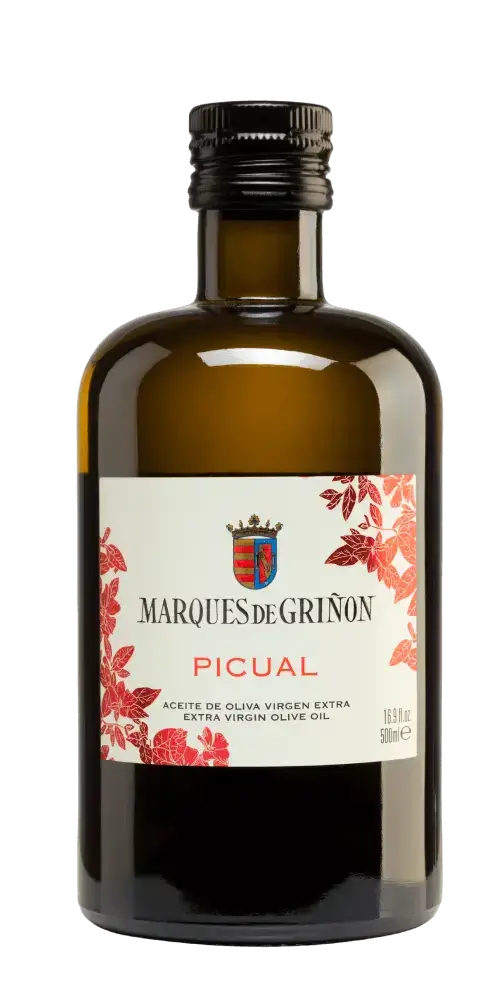 Olivenöl nativ extra Picual aus Spanien, kaltgepresst von Marqués de Griñón, 500ml, fruchtig und leicht bitter.