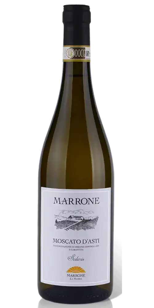 Marrone - Solaris Moscato d'Asti DOCG, fruchtiger Weißwein aus Italien mit blumigen Noten und 5 % Vol.