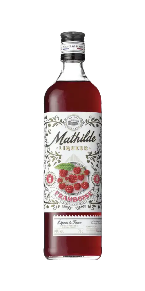 Obstbrand - Mathilde Liqueur Framboise, aromatischer Himbeerlikör aus Frankreich mit intensiven Aromen.