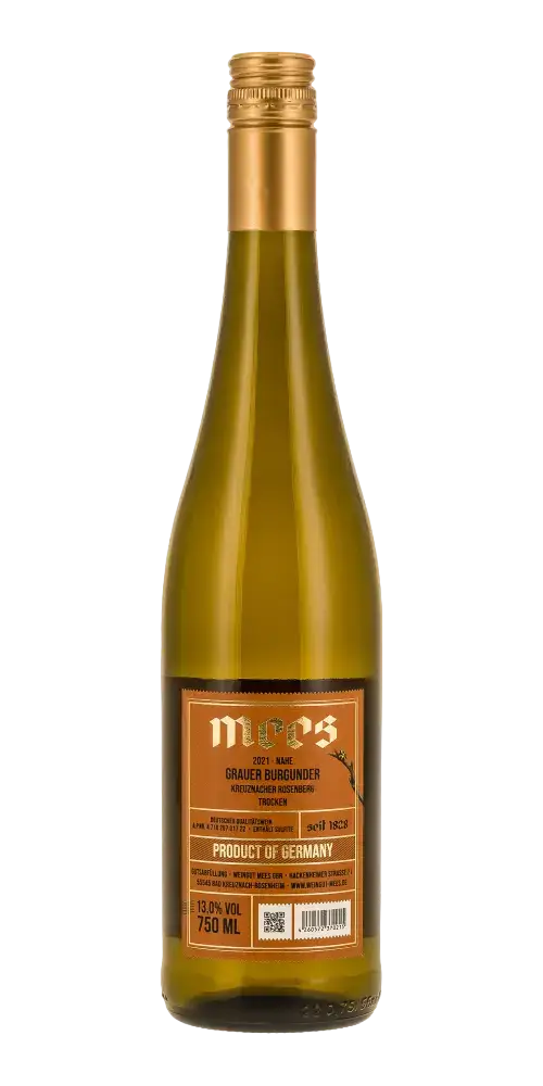 Mees Grauer Burgunder, eleganter Weißwein aus Nahe mit fruchtigen Aromen und 13,0 % Vol.