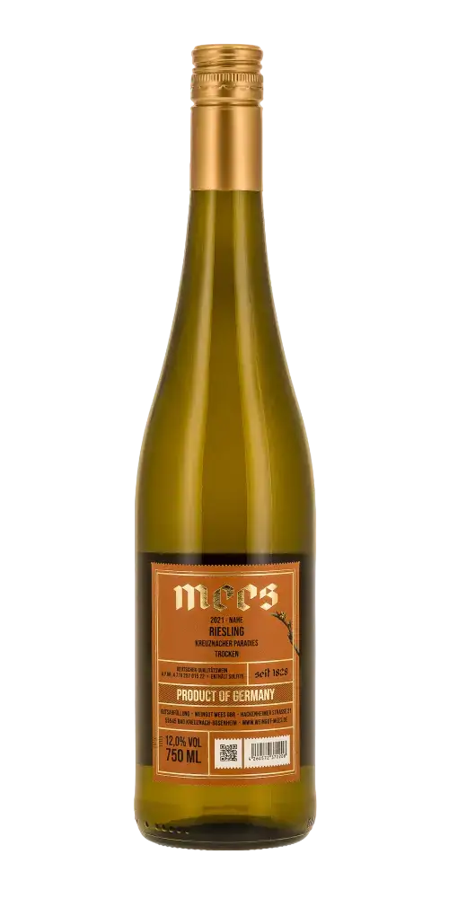 Mees Riesling Paradies, frischer Weißwein aus Nahe mit fruchtigen Aromen von Mango und 12 % Vol.