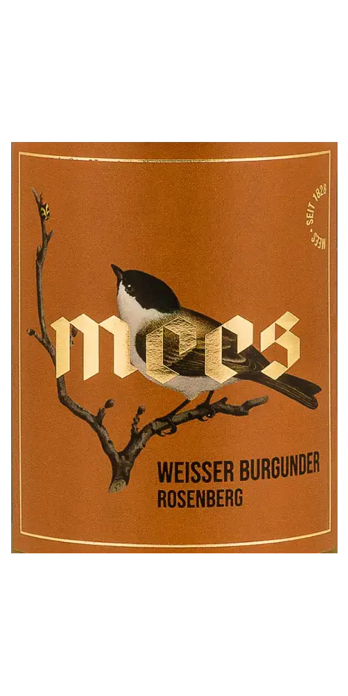 Mees Weissburgunder, deutscher Weißwein aus Kreuznacher Rosenberg mit feiner Mineralität und Kräuteraromen.
