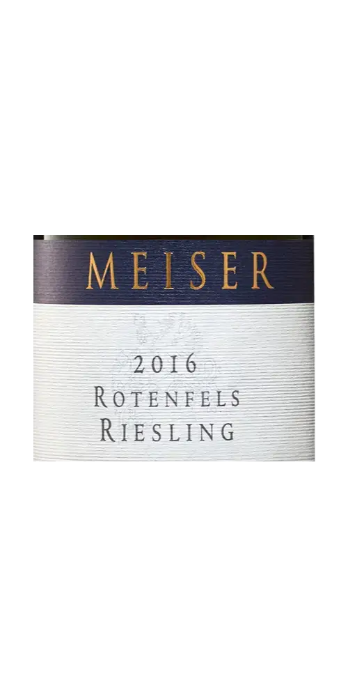 Meiser 2016 Rotenfels Riesling, deutscher Weißwein mit exotischen Aromen und saftiger Struktur.