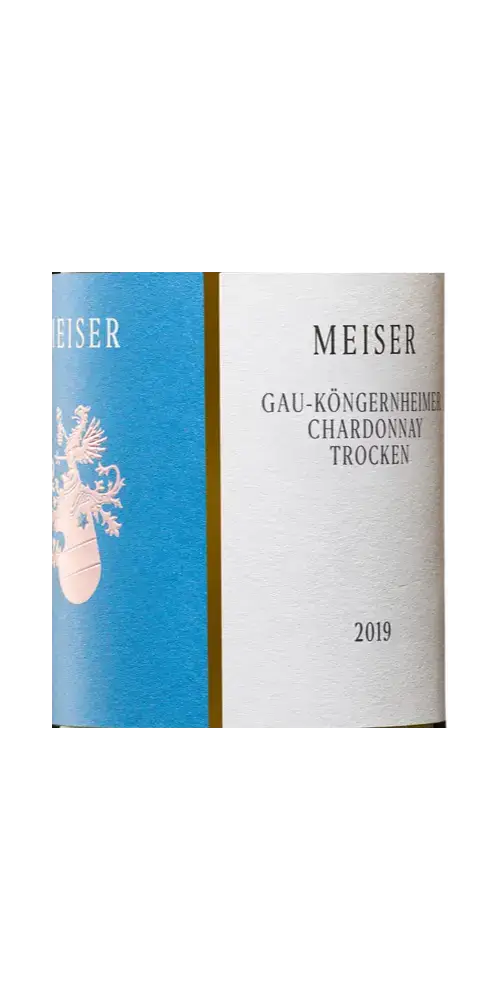 Meiser Gau-Köngernheimer Chardonnay 2019, trockener Weißwein mit komplexen Aromen aus Deutschland.