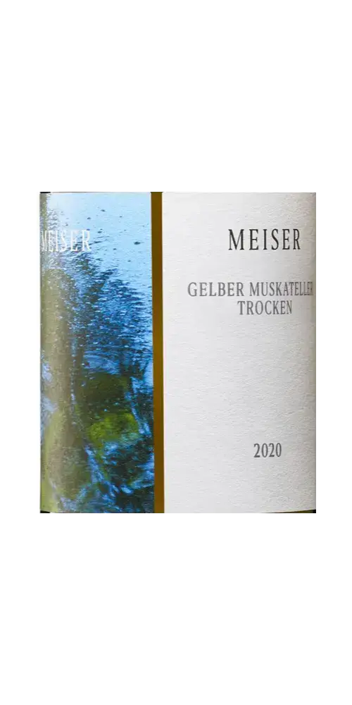 Meiser Gelber Muskateller, trockener Weißwein aus Rheinhessen mit Aromen von Blüten und Stachelbeere, Jahrgang 2020.