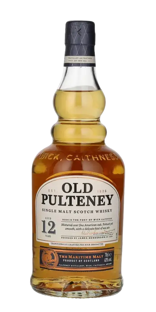 Schottischer Whisky Old Pulteney 12 Jahre, maritimer Single Malt, gereift in Ex-Bourbon Fässern, 700ml
