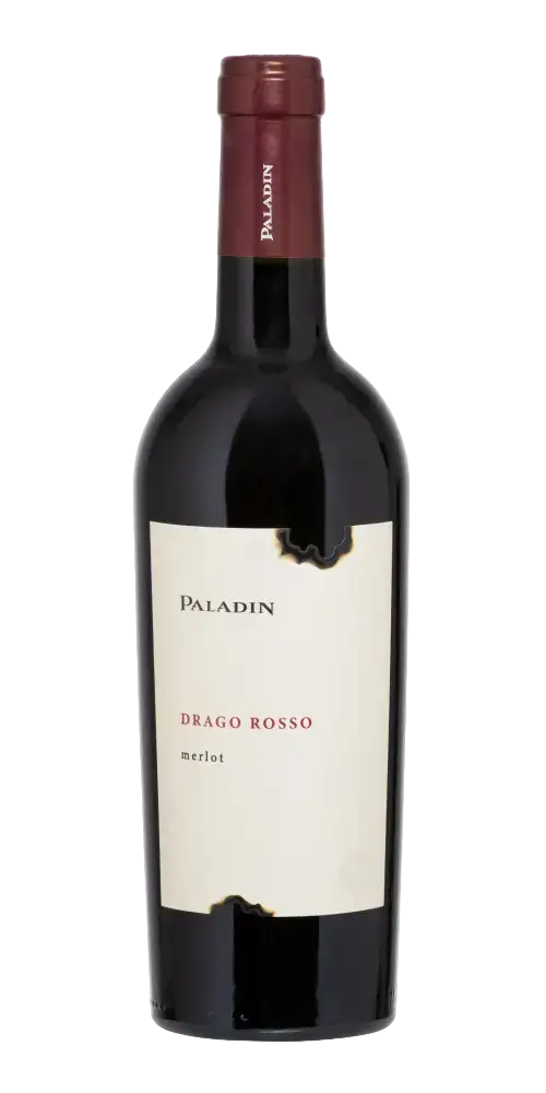 Paladin Drago Rosso, italienischer Merlot mit Aromen von schwarzer Johannisbeere und 13% Vol.