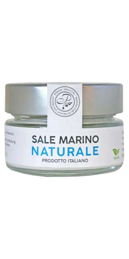 Patrizia Feinkost Meersalz SALE MARINO NATURALE aus Sizilien, unbehandelt, geschmacksintensiv, 100g