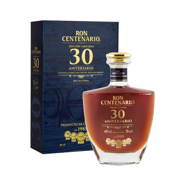 Rum Centenario 30 Jahre, ed. limitierte Flasche in Geschenkbox, Costa Rica, Premium-Blend, 40% Vol.