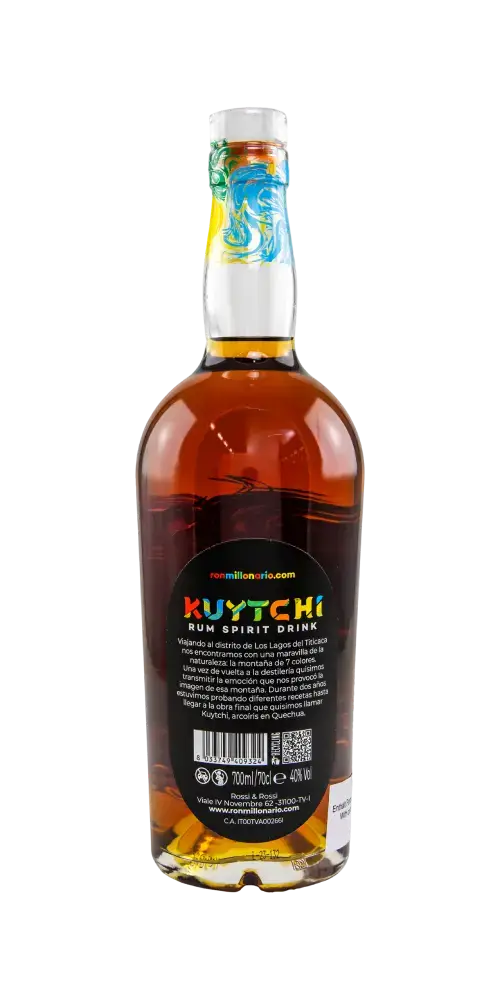 MILLONARIO KUYTCHI Rum Spirit Drink aus Peru, mit Aromen von Kakao und dulce de leche, 700ml Flasche.