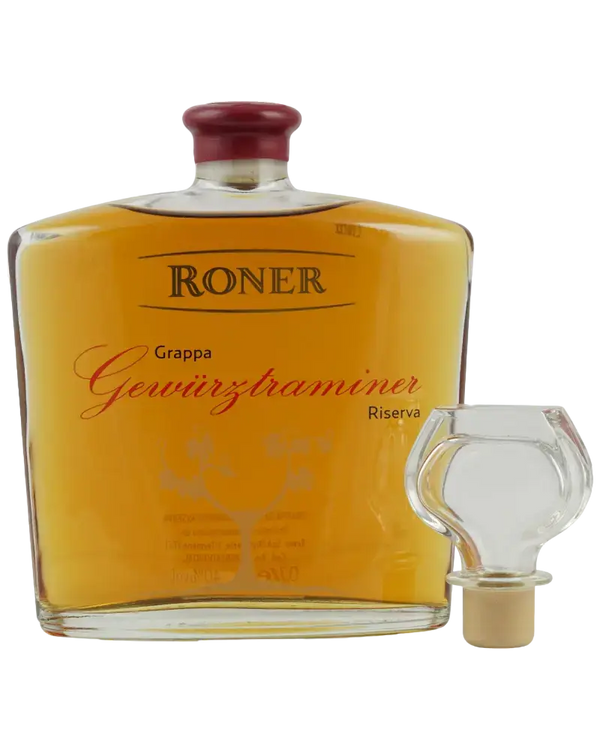 Italien Bozen Trentino-Südtirol Grappa Roner - Gewürztraminer Riserva 700ml Flasche + Aufsatz 40%