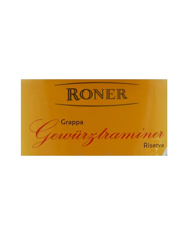 Italien Bozen Trentino-Südtirol Grappa Roner - Gewürztraminer Riserva 700ml Etikett 40%