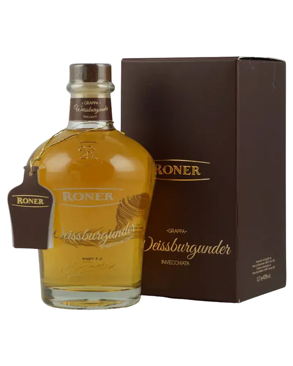 Italien Bozen Trentino-Südtirol Grappa Roner - Weissburgunder Invecc. 700ml Flasche + Box 40%