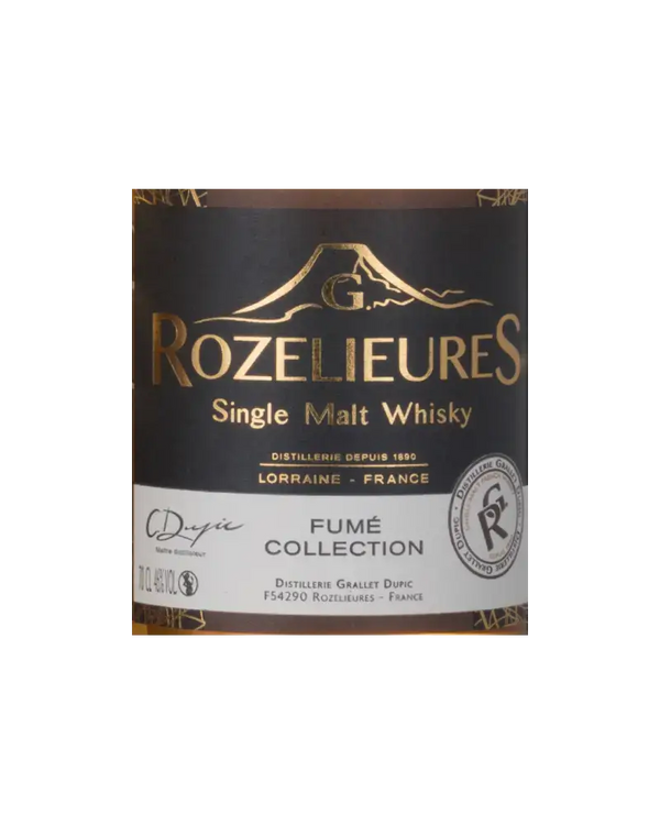 Französischer Whisky Rozelieures Fumé Collection, Single Malt aus Lorraine, 46% vol, reif in Ex-Sherry-Fässern.